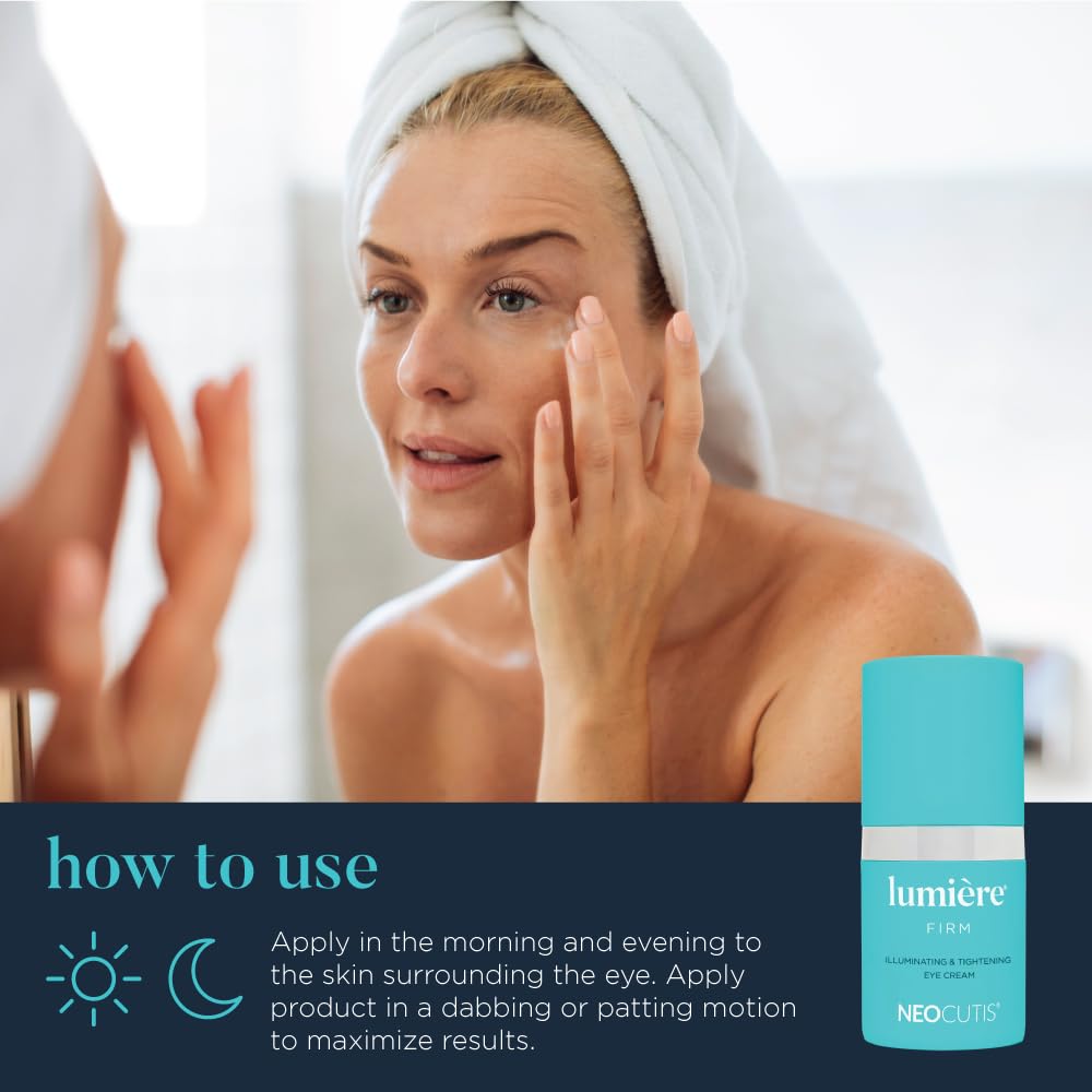 NEOCUTIS Lumiere Firm - Illuminating and Tightening, Anti-Aging Eye Cream - Brighten, Hydrate, and Soothe - for Dark Circles, Puffiness, and Wrinkle Prevention - Travel-Friendly - 15 ml / 0.5 fl oz