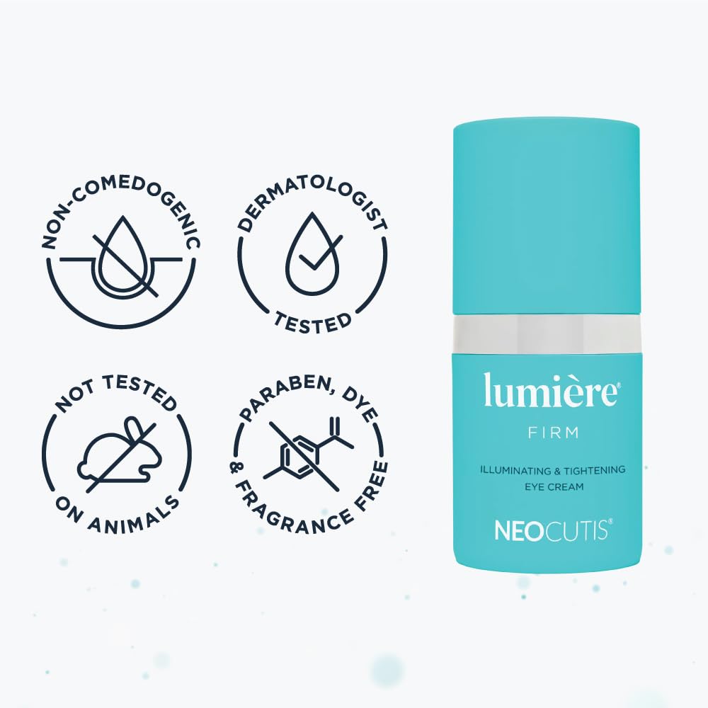 NEOCUTIS Lumiere Firm - Illuminating and Tightening, Anti-Aging Eye Cream - Brighten, Hydrate, and Soothe - for Dark Circles, Puffiness, and Wrinkle Prevention - Travel-Friendly - 15 ml / 0.5 fl oz