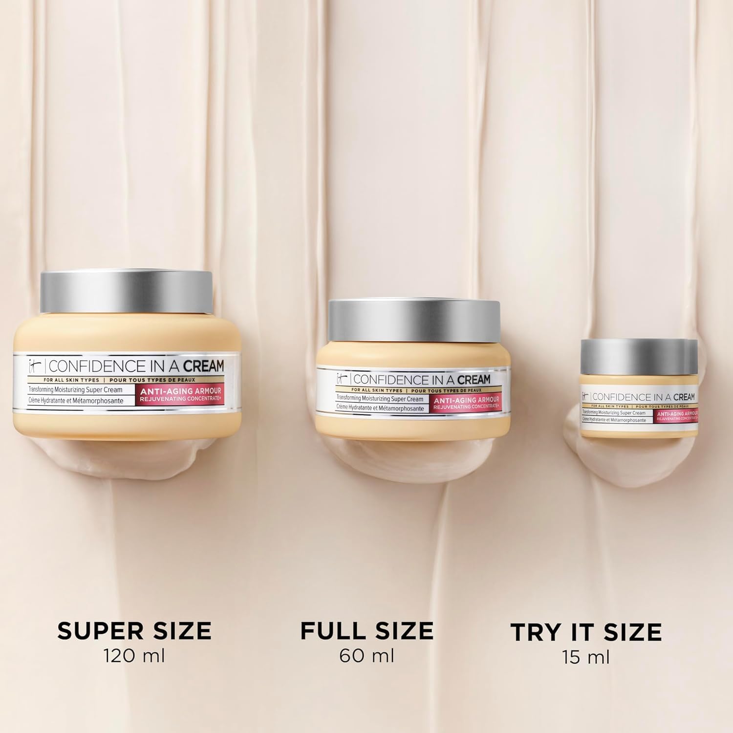 IT Cosmetics Confidence in a Cream - Hydrating & Anti Aging Face Moisturizer, Visibly Reduces Fine Lines, Wrinkles & Signs of Aging, Repairs Skin Barrier, With Squalane & Ceramides, For All Skin Types