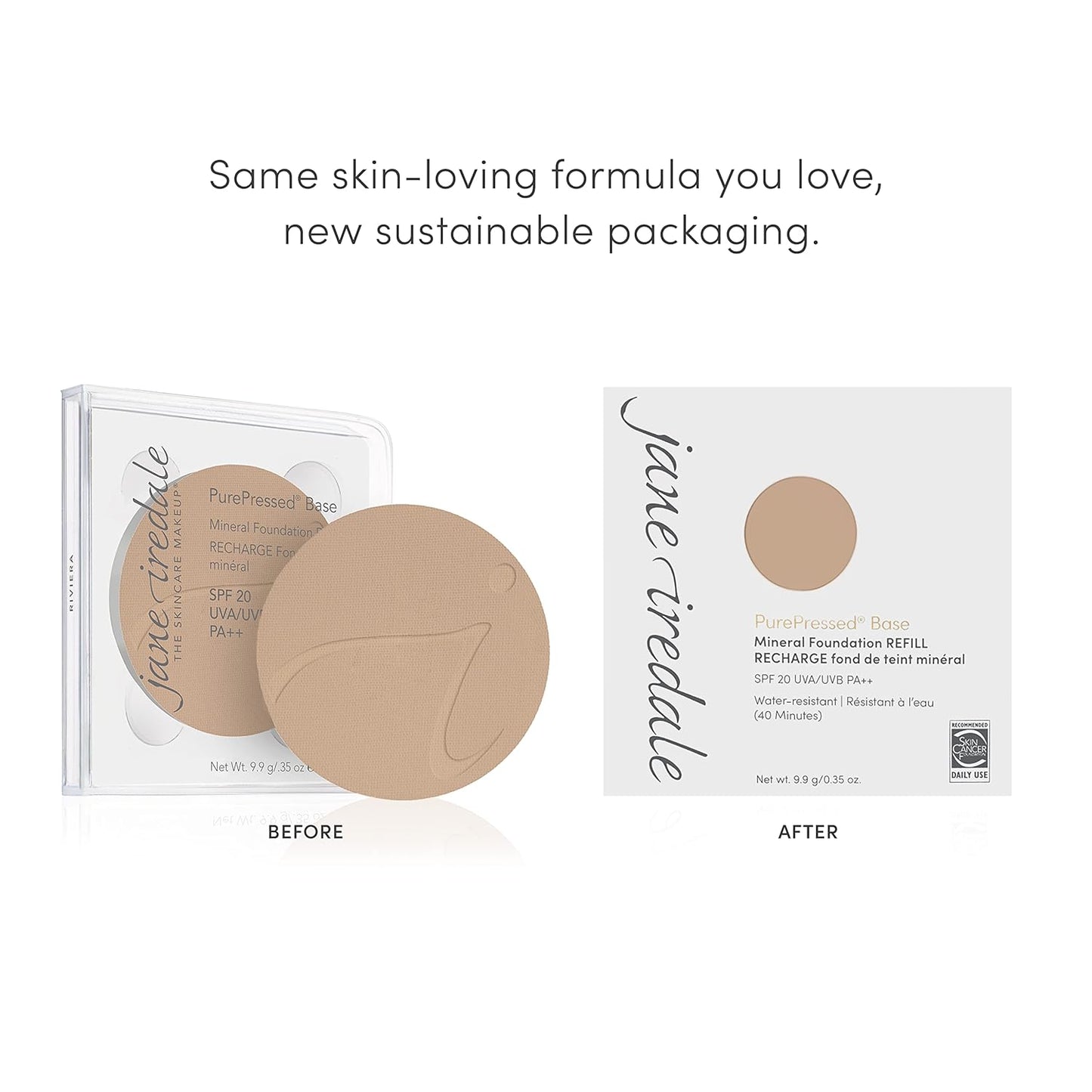 jane iredale PurePressed Base Mineral Foundation Refill or Refillable Compact Set| Semi Matte Pressed Powder with SPF | Talc Free, Vegan, Cruelty-Free