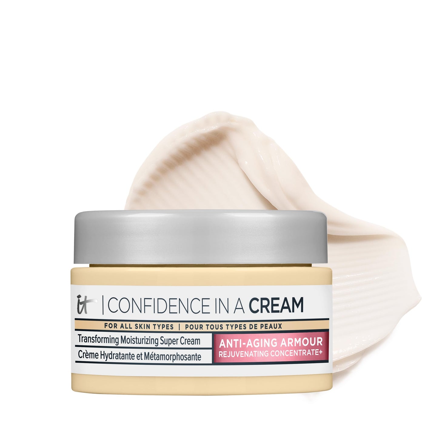 IT Cosmetics Confidence in a Cream - Hydrating & Anti Aging Face Moisturizer, Visibly Reduces Fine Lines, Wrinkles & Signs of Aging, Repairs Skin Barrier, With Squalane & Ceramides, For All Skin Types