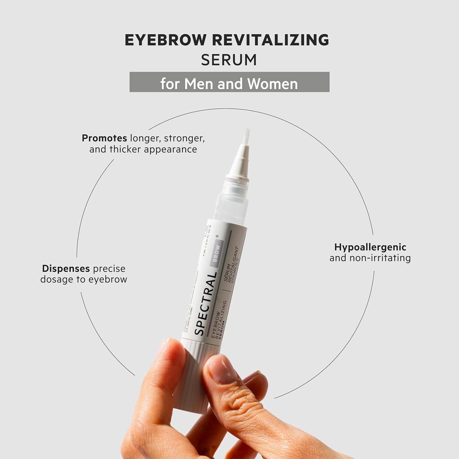 DS Labs Spectral.BROW Advanced Eyebrow Enhancing Serum - Fuller, Thicker-Looking Brows, with Nanoxidil, Retinol & Hyaluronic Acid, Paraben-Free, Sulfate-Free, Cruelty-Free, with Nanosome Technology