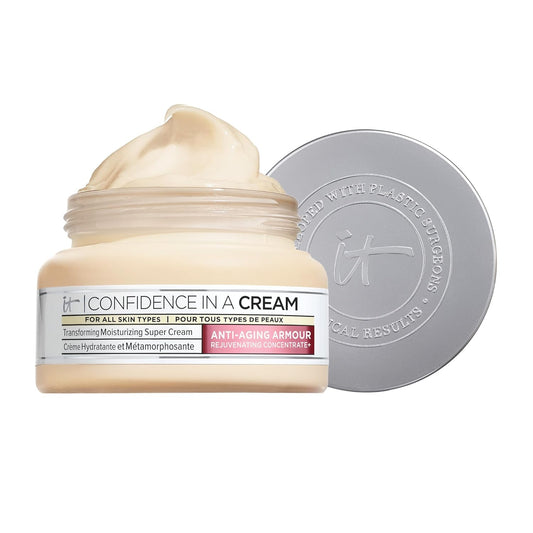 IT Cosmetics Confidence in a Cream - Hydrating & Anti Aging Face Moisturizer, Visibly Reduces Fine Lines, Wrinkles & Signs of Aging, Repairs Skin Barrier, With Squalane & Ceramides, For All Skin Types
